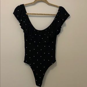 Amuse B&W Polka Dot Bodysuit